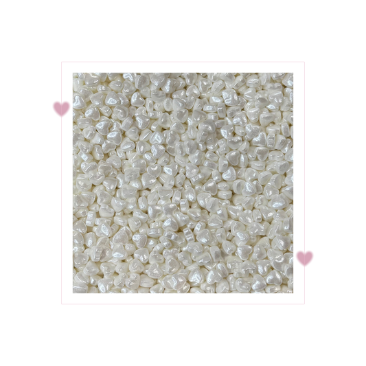 Mini White shimmer Hearts